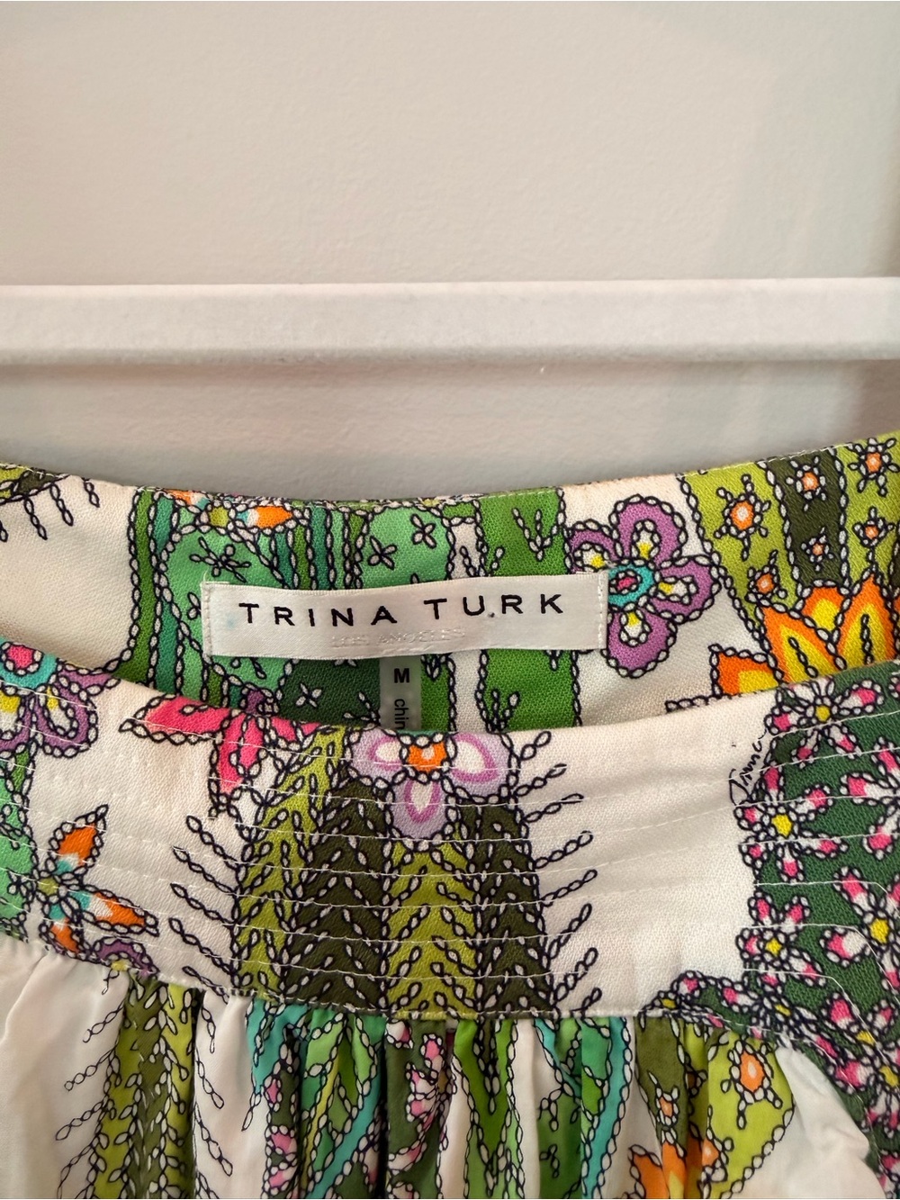 Trina Turk Green White Cactus Floral Sundress - Picture 2 of 3